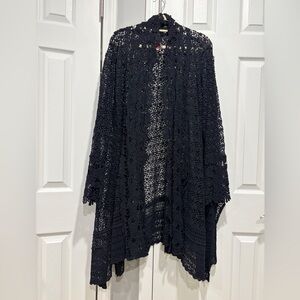 Johnny Was Black Crochet Cardigan